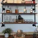 Industrial Pipe Wall Shelves Pipe Shelving with Real Wood Plank 48 Inches, 48 inch 3 tier