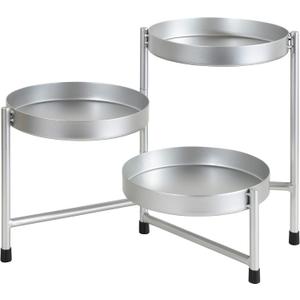 Kate and Laurel Finn Modern Tri-Level Plant Stand, 7.25 x 7.25 x 10, Silver, Indoor Multi-Tiered Plant Stand for Tabletop Kate and Laurel Finn Modern Tri-Level Plant Stand, 7.25 x 7.25 x 10, Silver, Indoor Multi-Tiered Plant Stand for Tabletop