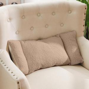 Queekay Fleece Lumbar Support Pillow 3 Section Back Pillow Office Chair for Back Support Comfortable Lumbar Cushion for Car Seat Pain Relief Sofa Rest(Light Camel)