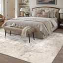 6x9 Washable Area Rug Beige Grey Abstract Non Slip Soft Medium Pile Rug for Living Room Bedroom Dining Room Office Neutral Modern Indoor Throw Carpet for Home Decor