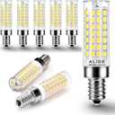 ALIDE E12 75 Watt Replacement LED Candelabra Bulbs C7,4000K Natural White,800LM T6 7.5W LED E12 Chandelier Light Bulbs for Ceiling Fan Pendant Lighting,Non-dimmable,6 Pack