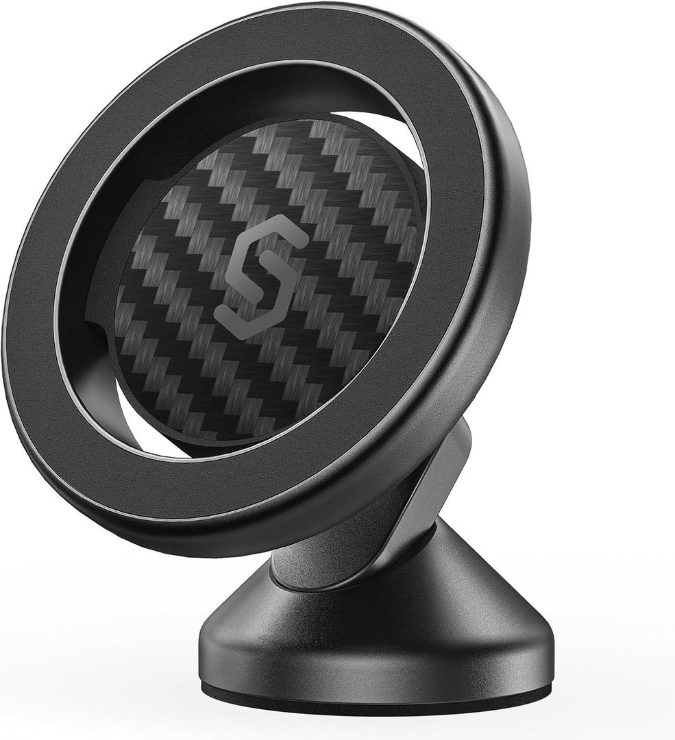 SYNCWIRE MagSafe Car Mount - Flexible Rotation Magnetic Phone Holder for Dash, Strong Magnets, Universal Compatible iPhone, Samsung, Pixel - MagSafe Car Accessories