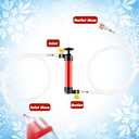 RV Antifreeze Hand Pump Kit Water Liquid Fuel Transfer Manual Pump for Gas Oil with 2 39.4inch Clear PVC Hoses 4 Clamps for Winterizing RV Trailer Camper Boat Winterization