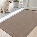 Color&Geometry Thin Front Door Mat Indoor Entrance Non Slip Rubber Backed, 24"x36" Indoor Door Mats for Entryway, Dirt Trapper Double Doormat, Washable Front Door Rugs, Dark Beige