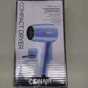 Conair Travel Hair Dryer with Dual Voltage, 1600W Compact Blow Dryer with Folding Handle, Blue
