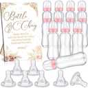 TrelaCo Cool Baby Shower Games Wooden Bottle Chug Sign Boho Theme Gift Sets and 11Pcs Baby Bottle Shower Favor for Pampas Games Gender Reveal (Boho Pampas)