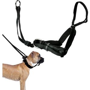 Sporn Head Halter for Dogs, No Pull Dog Harness, Durable Nylon Training Collar for Large Breeds, No Choke Design, Padded Restraints, Adjustable Fit, Easy On/Off, Black, Large