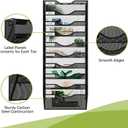 EasyPAG 10 Pocket Mesh Wall File Organizer, Hanging Paper Folder Holder with Classify Label, Vertical Wall Mount Mail Organizer for Office Home Classroom, Black