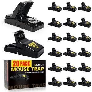 20 Pack Mouse Traps Indoor for Home,Mice Traps for House,Reusable Mouse Trap That Work,Small Mice Catchers for Home Indoor, Quick Set Mousetraps Effective