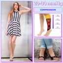 Shellwei 3 Pairs Sheer Compression Socks for Women 20-30mmHg Open Toe Support, Toeless Support Knee High Stockings(Large)