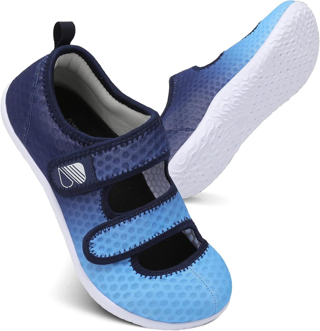 Besroad Womens Mens Lightweight Walking Shoes Adjustable Wide Diabetic Slippers Non-slip Sneakers Sandals (Blue, M)