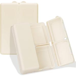 FYY Daily Pill Organizer,7 Compartments Portable Case [Folding Design] Travel Pill Box for Purse Pocket to Hold Vitamins,Cod Liver Oil,Supplements and Medication-White (Large (1 Piece))