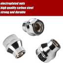 12x1.5 Chrome Extended Thread Lug Nut, 24PCS M12x1.5 ET Open Ended Lug Nuts 7mm Shank Aftermarket Wheels