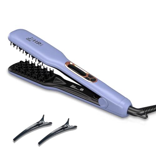 Hair Straightener- JINRI Hair Iron, Pumped-Up Volume, Adjustable Temp, 360 ° Tail Rotation, Lasting Volume, for Short Or Thin Hair, Dual Voltage (100-240V), Flat Iron, Purple (1.26 inch)