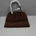 Suede Tote Bag for Women,Women's Suede Purse Vintage Top Handle Bag,Fashion Shoulder Satchel Bag for Office Travel (Coffee-large-without Strap)