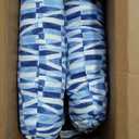 Set of 2 Outdoor Tufted Chair Cushions 19"x19"x4", Water Repellent Patio Seat Cushions with Ties, Replacement Chair Pads for Wicker Dining and Patio Furniture - Blue Bricks