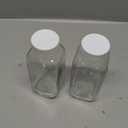 kitchentoolz 16oz Square Glass Milk Bottle with Lid - Airtight Vintage Reusable Dairy Drinking Jars Containers for Milk, Yogurt, Smoothies, Juice, Kefir, & Water -2 Pack 16 oz Glass Bottles with Lids