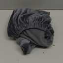 Ottoman Cover Square Velvet Storage Ottoman Slipcovers Thick Stretch Footrest Foot Stool Covers Protector with Elastic Band(Small-Dark Gray)