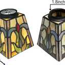 [HUIMEIJU] Tiffany lampshade, square lampshade, colored glass lampshade, Fan lampshade replacement, wall lampshade, pendant lampshade replacement, separate lampshade, HMJ6036