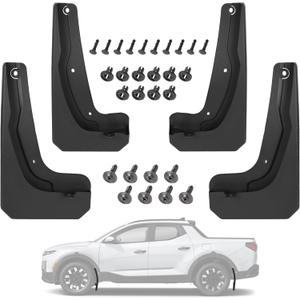 Mud Flaps Splash Guards for Hyundai Santa Cruz 2022-2025 (NOT XRT 2025) Protect Against Mud and Rocks Protect Car's Paint Hyundai Accessories (4-Pack)
