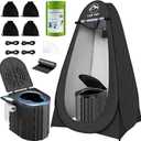 Camping Toilet with Pop-Up Privacy Tent and Liquid Waste Gel, Portable Toilet for Camping with Large Tent, Ergonomic Potty Provides Enhanced Comfort, Suitable for All Ages