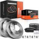 A-Premium 13.58 inch(345mm) Rear Vented Disc Brake Rotors + Ceramic Pads Kit Compatible with Select Lexus and Toyota Models - LX570/Land Cruiser 2008-2011/2013-2021, Sequoia 2008-2021, Tundra 07-21
