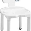 Carex Bath Seat And Shower Chair with Backrest for Seniors, Bath Chair For Elderly, Disabled, Handicap, and Injured Persons, Supports Up To 400lbs, Shower Seat For Inside Shower, Made in USA