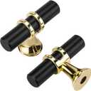 Rergy Cabinet Handles Drawer Pulls and Knobs, 8Pack Black and Gold Single Hole, Kitchen Hardware for Dresser Handle Zinc Alloy Furniture Pull (Black&Gold)