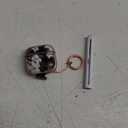 Inesore with Safety Lock for AirPods 4 Case,Clear Floral Cute AirPod 4th Generation Case for Women Girly with Cleaner Kit and Keychain-Black+Gold Black Gold Flower