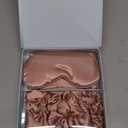 Satin Pillowcase Gift Set with Silk Satin Sleep Mask 4 Scrunchies, 2Pack Standard Size Pillow Cases Luxury Sleeping for Women Wife Birthday Valentines Day Gifts for Her Girlfriend (Pink Champagne)