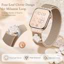 Bling Milanese Loop Compatible with Apple Watch Band 40mm 44mm 42mm 38mm 41mm 46mm 45mm 49mm Women,Cute Dressy Magnetic Metal Mesh Strap for iWatch Se Series 11 10 9 8 7 6 5 4 3 2 1 Ultra Bands