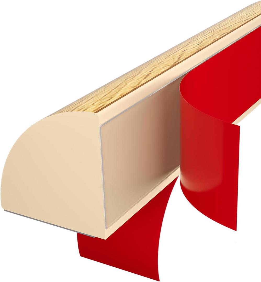 Flexible Quarter Round Molding, Mini Peel and Stick Rubber Trim Moulding(240Inch) (Wood Grain)