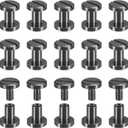 uxcell 30Pack Brass Chicago Screws, 6x8mm Flat Head Screw Back Binding Post Nail Stud Rivets for DIY Leather Craft Belt Strap Black