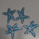 PATIKIL 4 Pcs Starfish Rhinestone Beaded Patch, Starfish Sequin Applique Patches Sew on Fabric Sequin Patch for Clothing Bag Jeans Shoes Hats Jacket DIY Crafts, Blue
