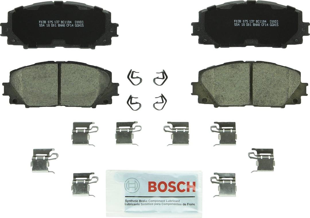 BOSCH BC1184 QuietCast Premium Ceramic Disc Brake Pad Set - Compatible with Select Scion iQ; Toyota Prius C, Yaris; FRONT