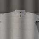 ZEROYAA Men's Fitted Cotton Linen Long Sleeve Banded Collar Button Up Shirts Lightweight Beach Tops with Pocket, Size XL