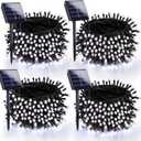 4 Pack 180FT Solar Christmas Lights Outdoor Waterproof, Super Bright 320 LED Solar String Lights with 8 Lighting Modes, Green Wire Solar Twinkle Fairy Lights for Outside Tree Xmas Party(Cool White)