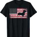 Dachshund Dog Pet 4th of July American Flag Patriotic USA T-Shirt for Men Women Kids 2X