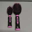 Conair Salon Results Cushion Hairbrush Set - Men & Women - Hairbrushes For All Hair Types - Detangling - Features Travel Size, Full-Size - Pink/Black