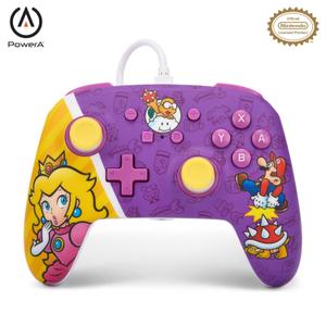 PowerA Enhanced Nintendo Switch Wired Controller - Princess Peach Battle, Mario, Gamepad, 10ft Cable, 3.5mm Headphone Jack, Mappable Advanced Gaming Buttons, No Batteries Required