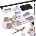 Pilates Reformer Set, Pilates Board, Multi-Purpose Foldable Pilate Reformer Board for Home, 6 in 1 Pilate Sliding Board for Women and Men (Pink)