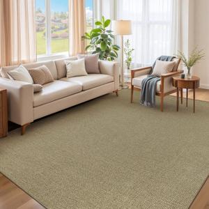Easy Jute Rug 6x9 Natural Rugs: Washable Woven Area Rug Non Slip Non Shedding Indoor Outdoor Carpet for Living Room Bedroom Dining Room Farmhouse Patio (6'x9' Natural)