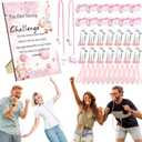 Geelin 12 Sets Swing Pacifier Baby Shower Games Funny Gender Reveal Games, Include 1 Wooden Sign and 12 Plastic Pacifiers for Bridal Baby Shower Gender Reveal Party Women Men(Bear,Pink)