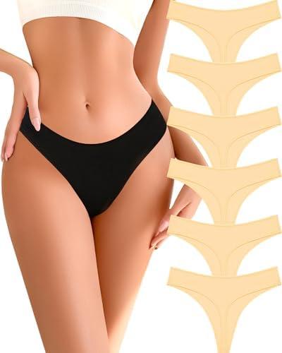 READY TO LOVE Cotton Underwear for Women Pack Breathable Thongs for Women Sexy Stretch Soft Womens Panties Thong S