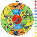 30 Inch LED Dart Board Kids Game,12PCS Sticky Balls,Indoor/Outdoor Sports Carnival Games Yard Party, Suitable for 3 4 5 6 7 8 9 10 Years Old Boys and Girls Birthday Gifts Dinosaur Toys