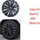 19 Inch Wheel Covers for Tesla Model Y Accessories 2020-2024 Matte Black ABS Material Hubcaps Replacement for Tesla Model Y 4PCSSun Style