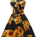Topdress Women'sVintage Polka Audrey Dress 1950s Halter Retro Cocktail Dress  S