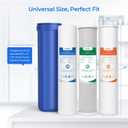 4.5 * 20" 3 Stage Whole House Water Filter Set, Compatible with Express Water WH300SICS, FLTWH2045ICS1, iSpring WGB32BM, F3WGB32BM, Pack with PP, CTO, Iron & Manganese Filter, 1 Set