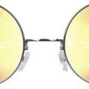 GloFX Diffraction Glasses | Hippie and Pilot Style Metal Frames with Mirror Lens and 3D Prism Rainbow Effect (Green)