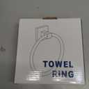 RUACQ Towel Ring, Square Base Hand Towel Holder, Stainless Steel Hand Towel Hanger Wall Mounted, Modern Hand Towel Holder for Bathroom, Heavy Duty (Matte Black) (1)